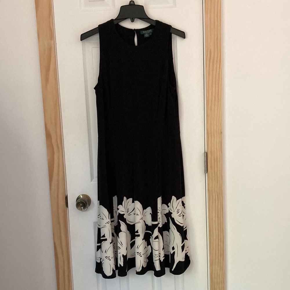 Ralph Lauren Black Sleeveless A-line Midi Dress 12